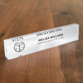 メタリックシルバールックアンドブラック デスクネームプレート (側面)