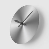 メタリックシルバールックグレー ラウンド壁時計 (傾斜)