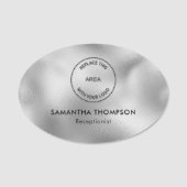 メタリックシルバーロゴホテルスタッフ名役職 名札 (正面)