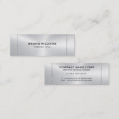 メタリックシルバー光沢のあるストロークアクセントのイメージ2 スキニー名刺 (正面/裏面)