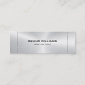 メタリックシルバー光沢のあるストロークアクセントのイメージ2 スキニー名刺 (正面)
