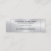 メタリックシルバー光沢のあるストロークアクセントのイメージ2 スキニー名刺 (裏面)