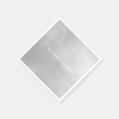 メタリックシルバー名前をカスタムするカクテル スタンダードカクテルナプキン (角)