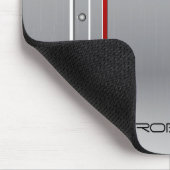 メタリックシルバー幾何学模様デザイン赤アクセント マウスパッド (コーナー)