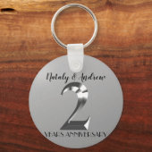 メタリックシルバー結婚2周年 キーホルダー (裏面)