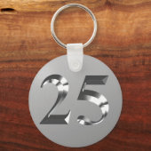 メタリックシルバー結婚25周年 キーホルダー (裏面)