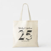 メタリックシルバー結婚25周年 トートバッグ (裏面)