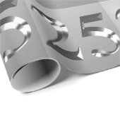 メタリックシルバー結婚25周年 ラッピングペーパー (ロールコーナー)