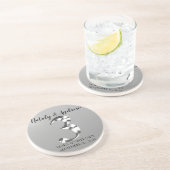 メタリックシルバー結婚3周年記念 コースター (側面)