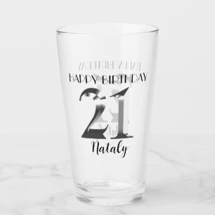 メタリックシルバー21歳の誕生日 タンブラーグラス