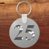 メタリックシルバー25歳の誕生日 キーホルダー (裏面)