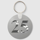 メタリックシルバー25歳の誕生日 キーホルダー (裏面)