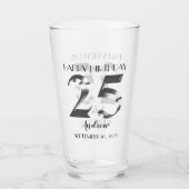 メタリックシルバー25歳の誕生日 タンブラーグラス (裏面)