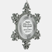 メタリックシルバー25結婚周年5 スノーフレークピューターオーナメント (左)