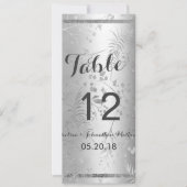 メタリックシルバー エレガント フラワー グラム テーブルナンバー (正面)