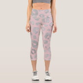 メタリックシルバー&バラピンクチータカプリレギンス カプリレギンス (正面)