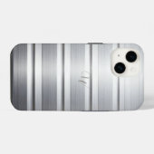メタリックシルバー フォンケース iPhoneケース (裏面横)