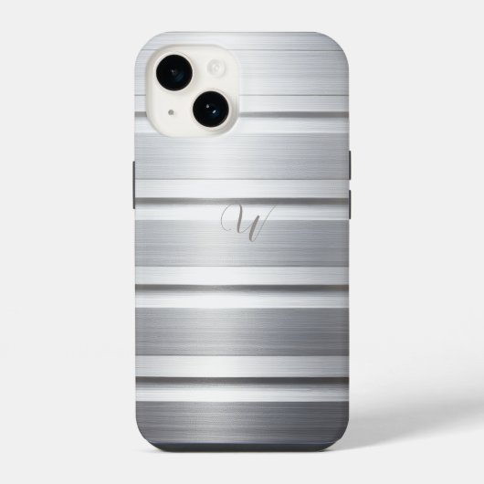 メタリックシルバー フォンケース iPhoneケース (裏面)