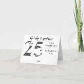 メタリックシルバー 25周年結婚記念日 サンキューカード (裏面)