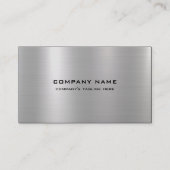 メタリックシンプルシルバーつや消しスチールの外観 名刺 (正面)