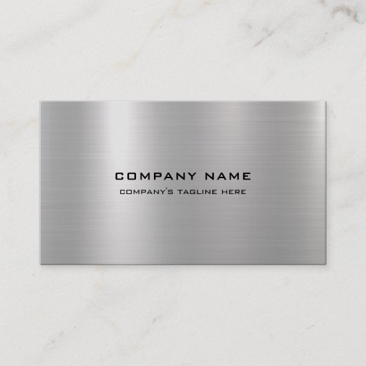 メタリックシンプルシルバーつや消しスチールの外観 名刺 (正面)