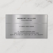 メタリックシンプルシルバーつや消しスチールの外観 名刺 (裏面)