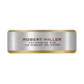 メタリックシンプル銀金ゴールドアクセント ラベル (正面)