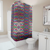 メタリックシークイングリッター抽象芸術ピクセルパターン シャワーカーテン (インサイチュ)