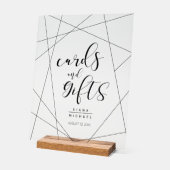 メタリックジオメトリックカード&ギフトシルバーID648 アクリルサイン (傾斜)