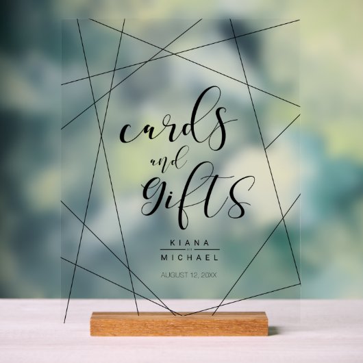 メタリックジオメトリックカード&ギフトシルバーID648 アクリルサイン (ニュートラル)