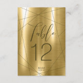 メタリックジオメトリックテーブル番号金ゴールドID648 招待状 (正面)