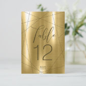 メタリックジオメトリックテーブル番号金ゴールドID648 招待状 (スタンド正面)