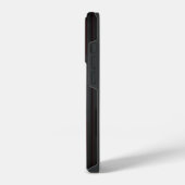 メタリックジオメトリック黒のテクスチャ赤アクセント iPhoneケース (左側面)