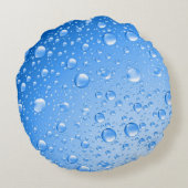 メタリックスカイブルーレインドロップ ラウンドクッション (裏面)