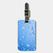 メタリックスカイブルーレインドロップ ラゲッジタグ (正面縦)