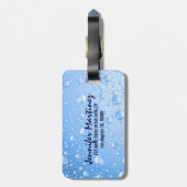 メタリックスカイブルーレインドロップ ラゲッジタグ (裏面縦)