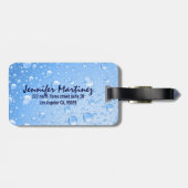 メタリックスカイブルーレインドロップ ラゲッジタグ (裏面横)