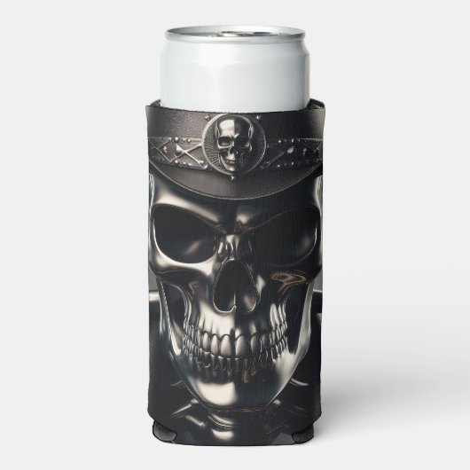 メタリックスカルカウボーイクーラーボックス スリム缶クーラー (Seltzer正面)