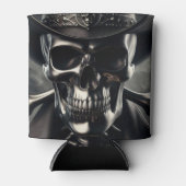 メタリックスカルカウボーイクーラーボックス 缶クーラー (正面)