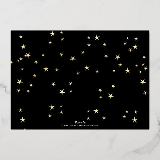 メタリックスターズメリークリスマスファミリー3写真 箔シーズンカード (裏面)