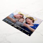 メタリックスターズメリークリスマスファミリー3写真 箔シーズンカード (回転した状態)