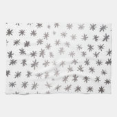 メタリックスター – シルバー キッチンタオル (横)