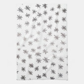 メタリックスター – シルバー キッチンタオル (縦)