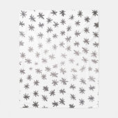 メタリックスター – シルバー フリースブランケット (正面)