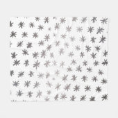 メタリックスター – シルバー フリースブランケット (正面(横))