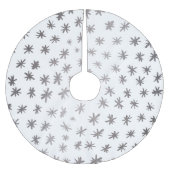 メタリックスター – シルバー ブラッシュドポリエステルツリースカート (正面)