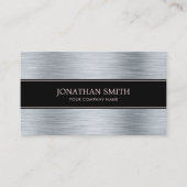 メタリックステンレススチールピ淡い色のンクQRコード 名刺 (正面)