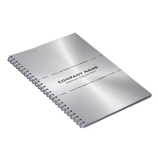メタリックステンレススチール光沢のある銀アクセント ノートブック (右側)