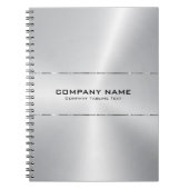 メタリックステンレススチール光沢のある銀アクセント ノートブック (正面)