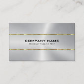 メタリックステンレス鋼金ゴールド銀アクセント 名刺 (正面)
